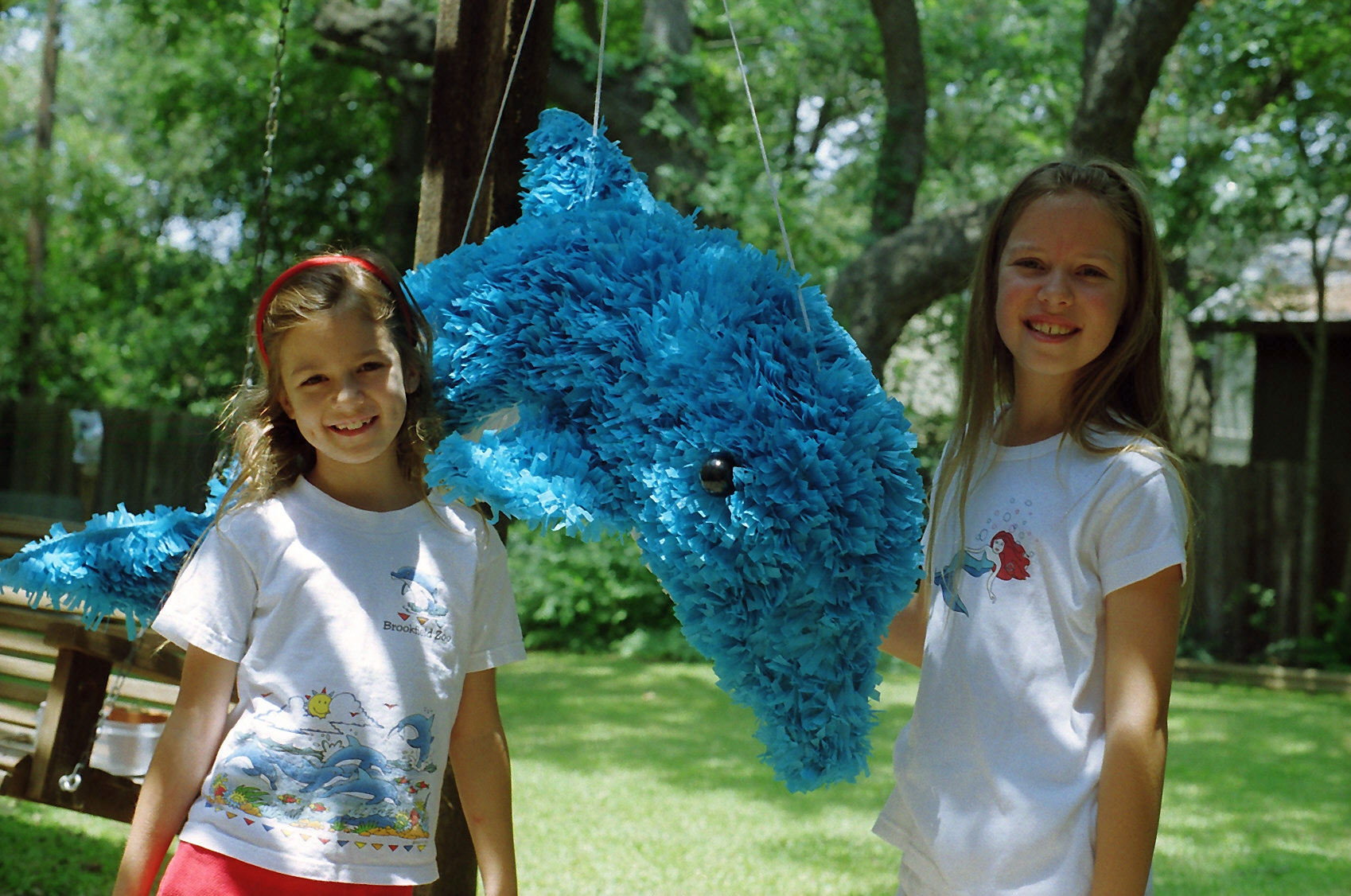  Small Dolphin Pinata with Pinata Stick Blindfold and